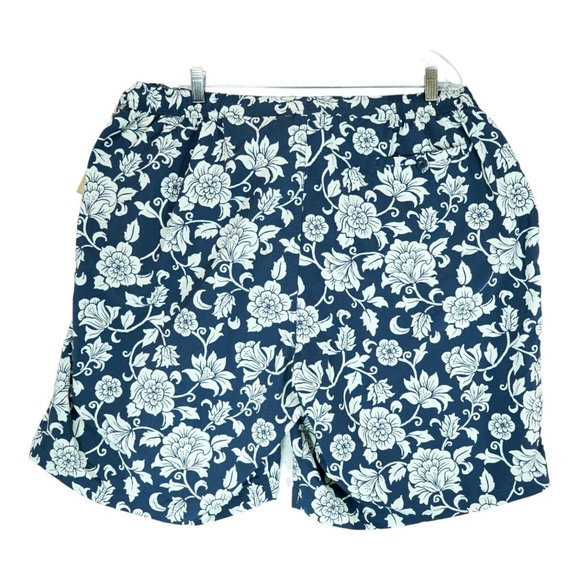 NWT Caribbean Big Man Navy Floral Men's Swimwear trunks Size 2X ~ MSRP $55 - Picture 2 of 6